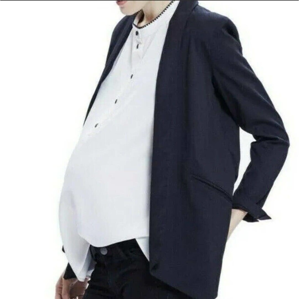 Hatch The Blazer Black Shawl Collar Open Front Maternity Blazer Jacket Size 1 sm